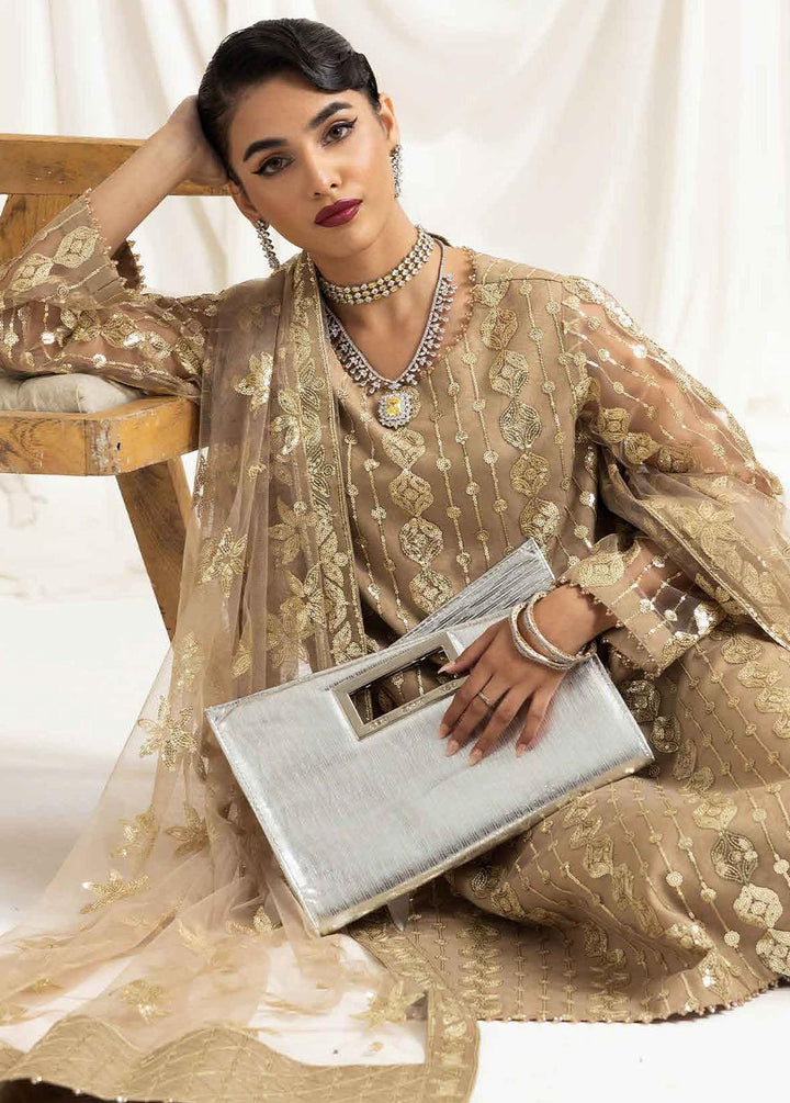 Dua By Alizeh Fashion Embroidered Chiffon Suits Unstitched 3 Piece AFB23-DU2 D-01B Aireen - Festive Collection