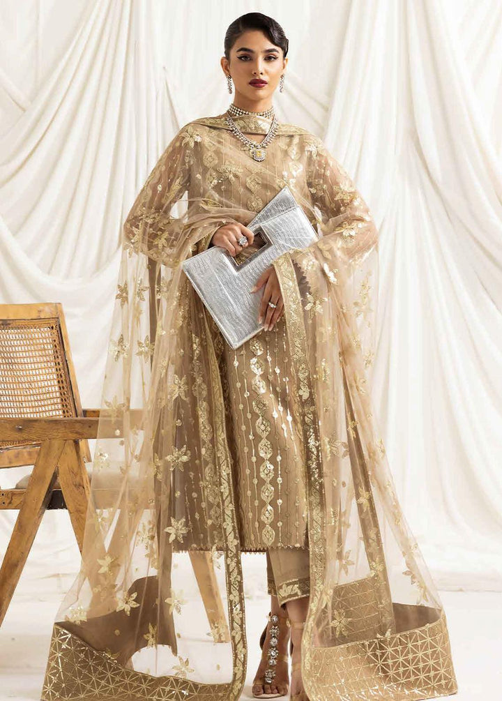 Dua By Alizeh Fashion Embroidered Chiffon Suits Unstitched 3 Piece AFB23-DU2 D-01B Aireen - Festive Collection