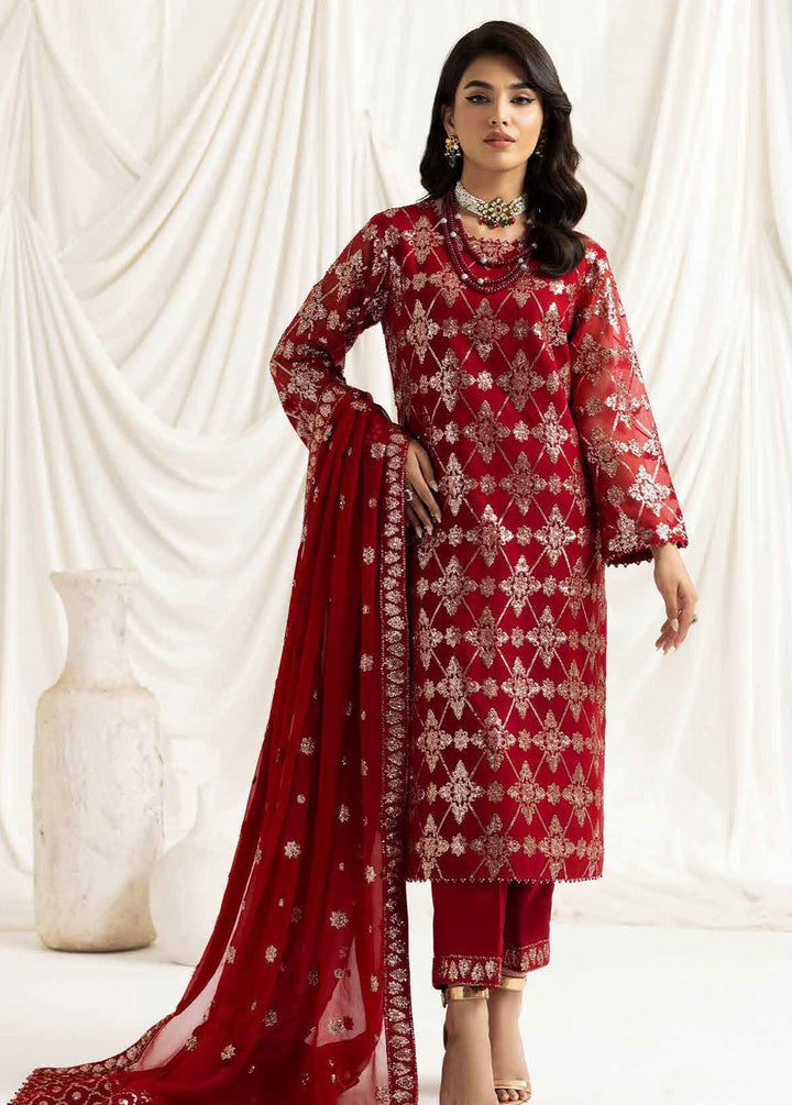 Dua By Alizeh Fashion Embroidered Chiffon Suits Unstitched 3 Piece AFB23-DU2 D-02A Alara - Festive Collection