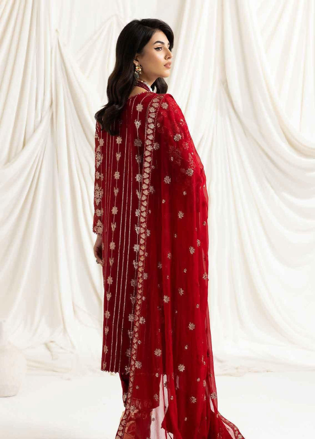 Dua By Alizeh Fashion Embroidered Chiffon Suits Unstitched 3 Piece AFB23-DU2 D-02A Alara - Festive Collection