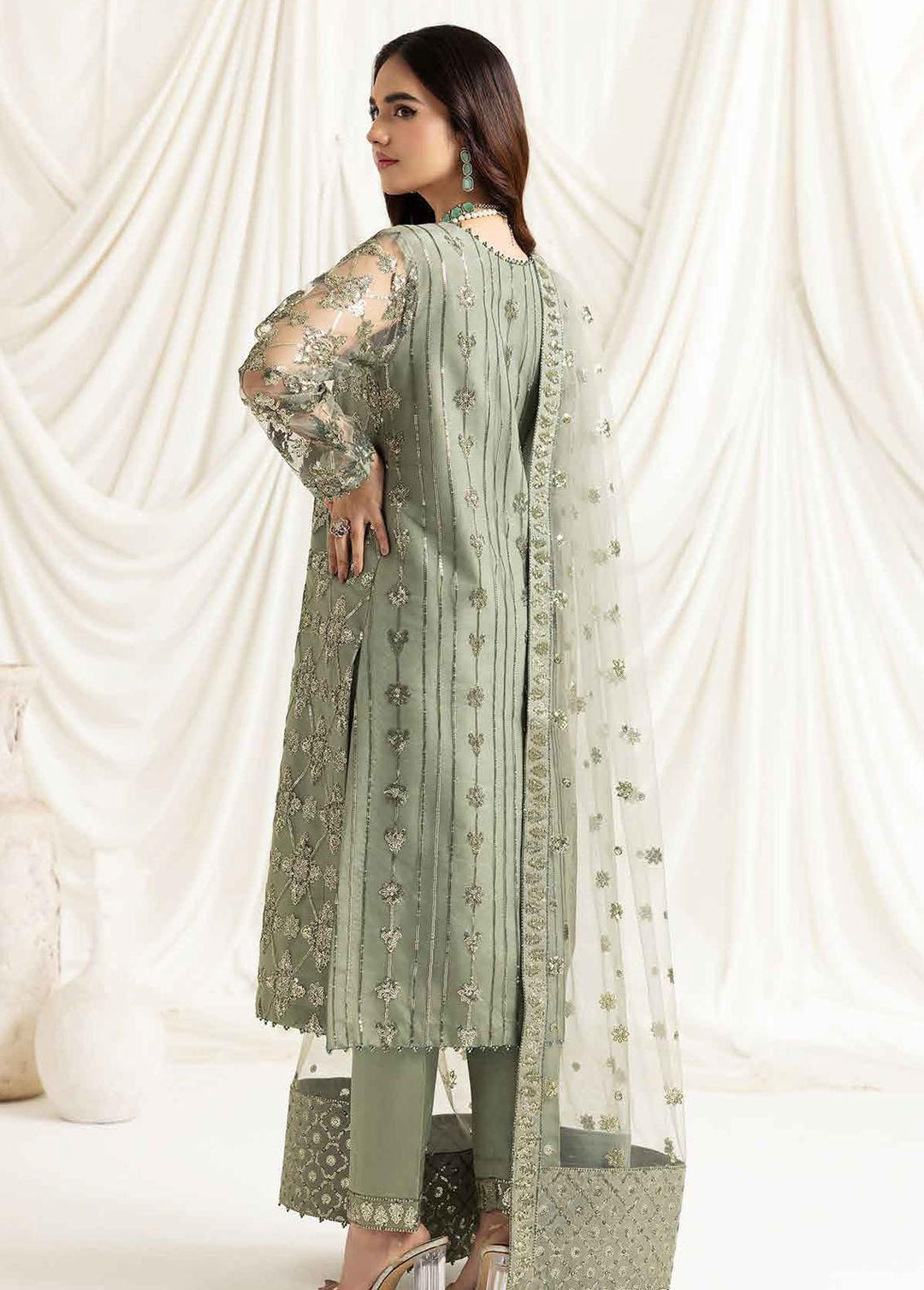 Dua By Alizeh Fashion Embroidered Net Suits Unstitched 3 Piece AFB23-DU2 D-02B Alara - Festive Collection