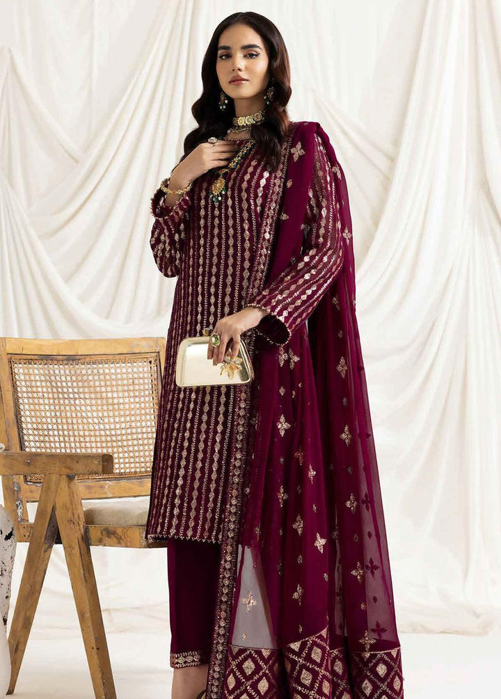 Dua By Alizeh Fashion Embroidered Chiffon Suits Unstitched 3 Piece AFB23-DU2 D-03A Aysal - Festive Collection