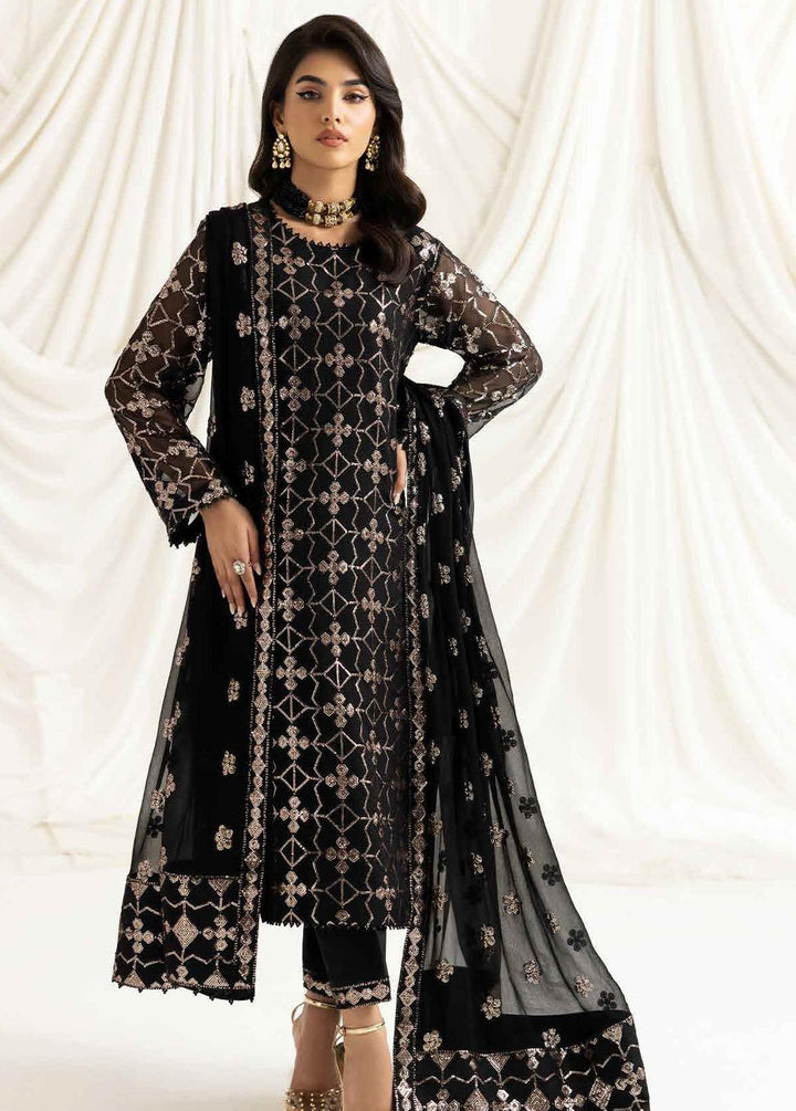 Dua By Alizeh Fashion Embroidered Chiffon Suits Unstitched 3 Piece AFB23-DU2 D-04A Nazik - Festive Collection