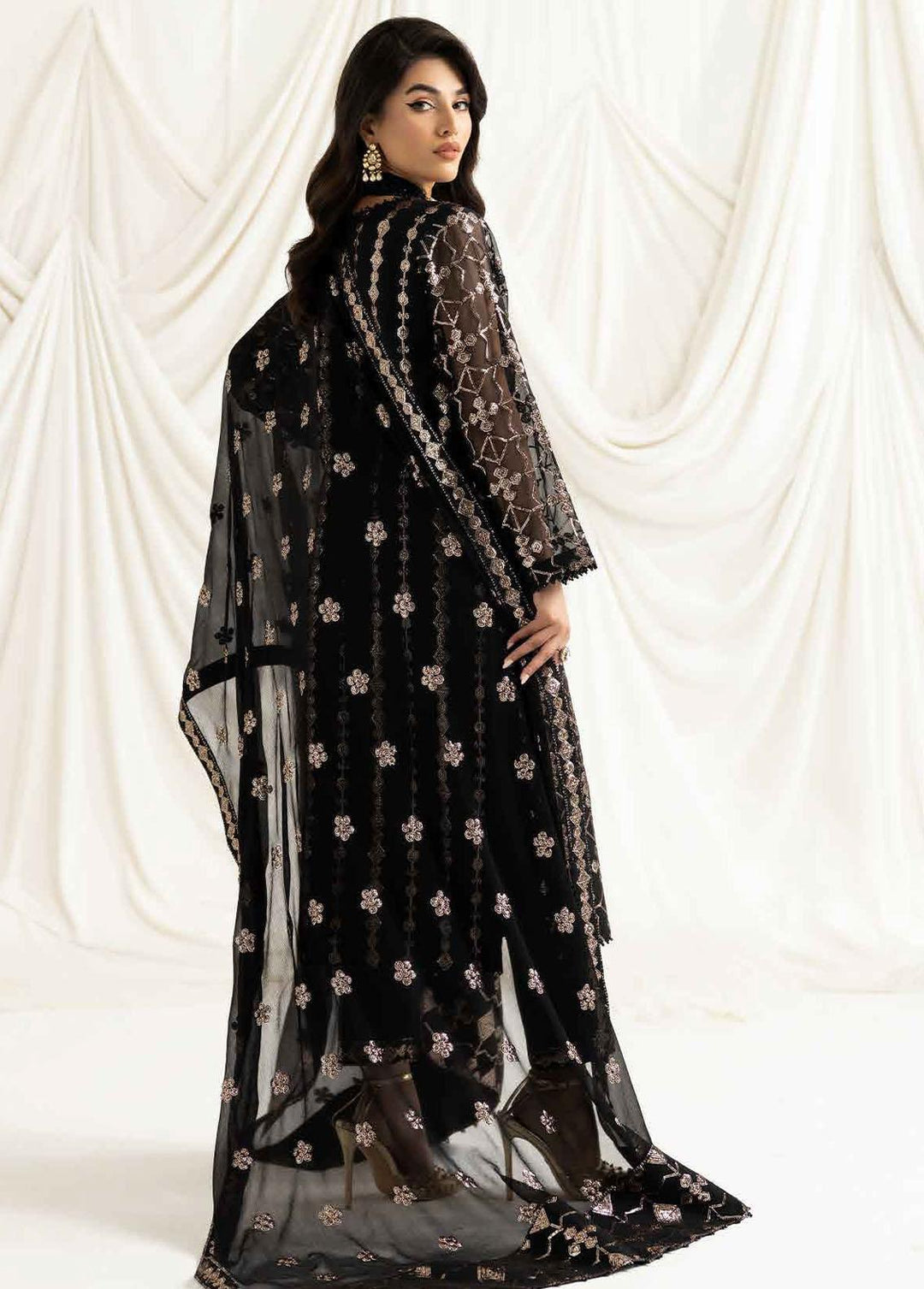 Dua By Alizeh Fashion Embroidered Chiffon Suits Unstitched 3 Piece AFB23-DU2 D-04A Nazik - Festive Collection