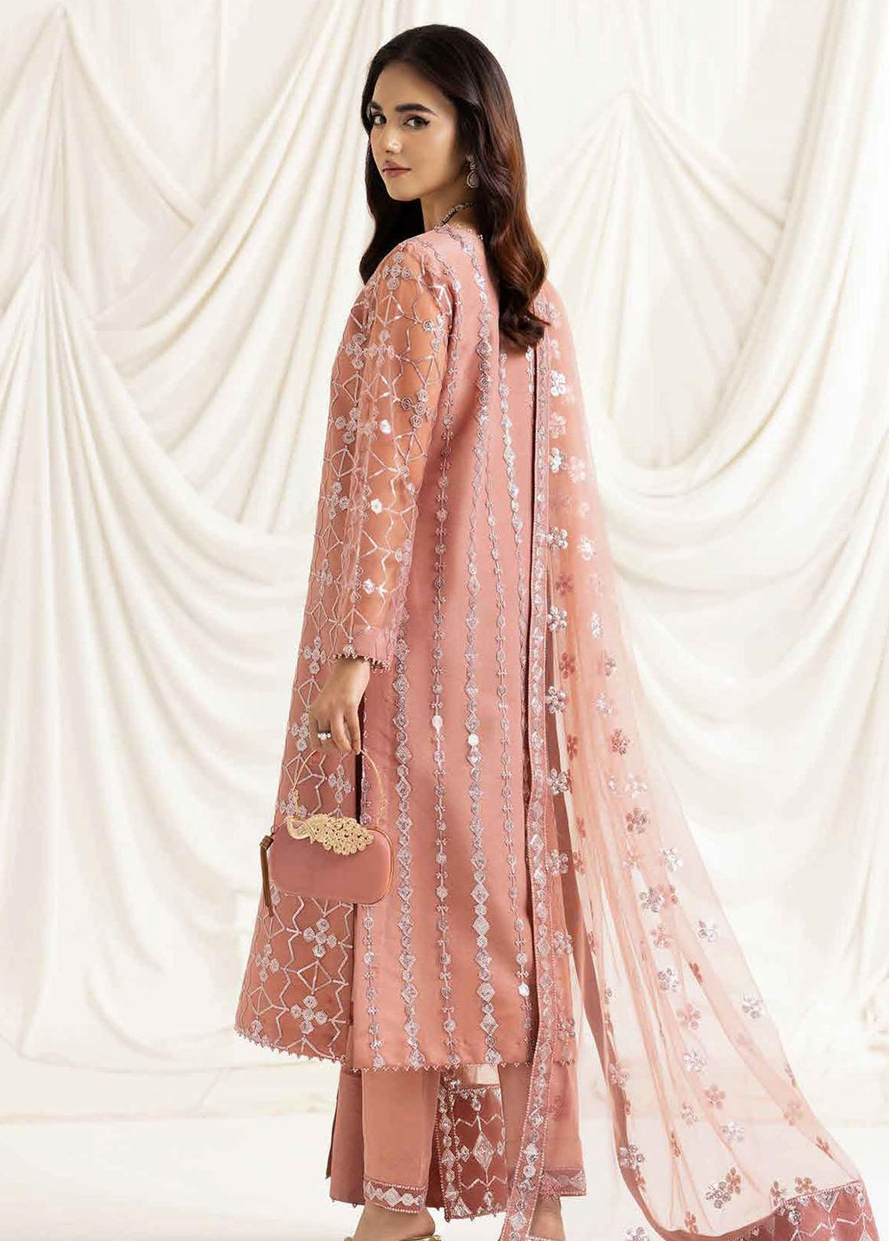 Dua By Alizeh Fashion Embroidered Net Suits Unstitched 3 Piece AFB23-DU2 D-04B Nazik - Festive Collection