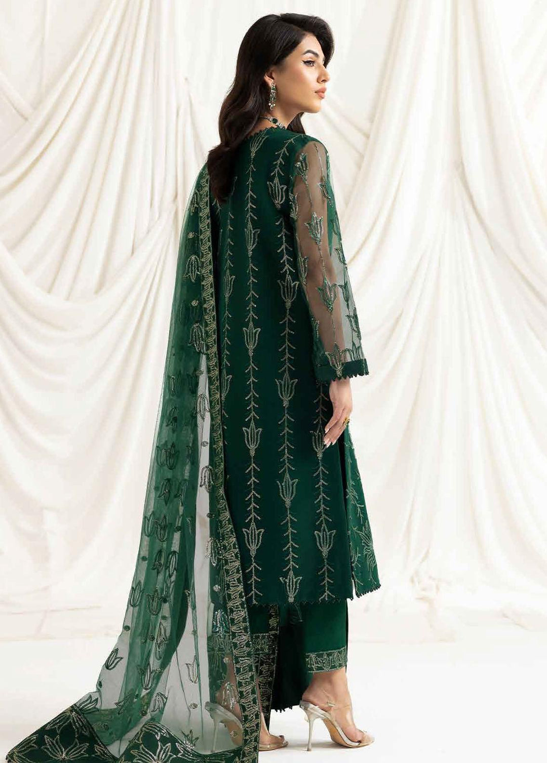 Dua By Alizeh Fashion Embroidered Net Suits Unstitched 3 Piece AFB23-DU2 D-05A Elnaz - Festive Collection