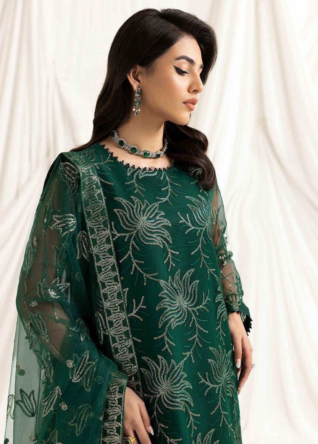 Dua By Alizeh Fashion Embroidered Net Suits Unstitched 3 Piece AFB23-DU2 D-05A Elnaz - Festive Collection