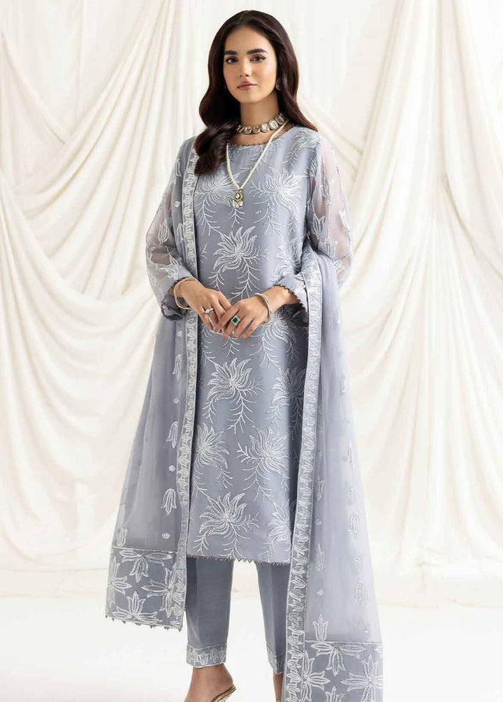 Dua By Alizeh Fashion Embroidered Chiffon Suits Unstitched 3 Piece AFB23-DU2 D-05B Elnaz - Festive Collection