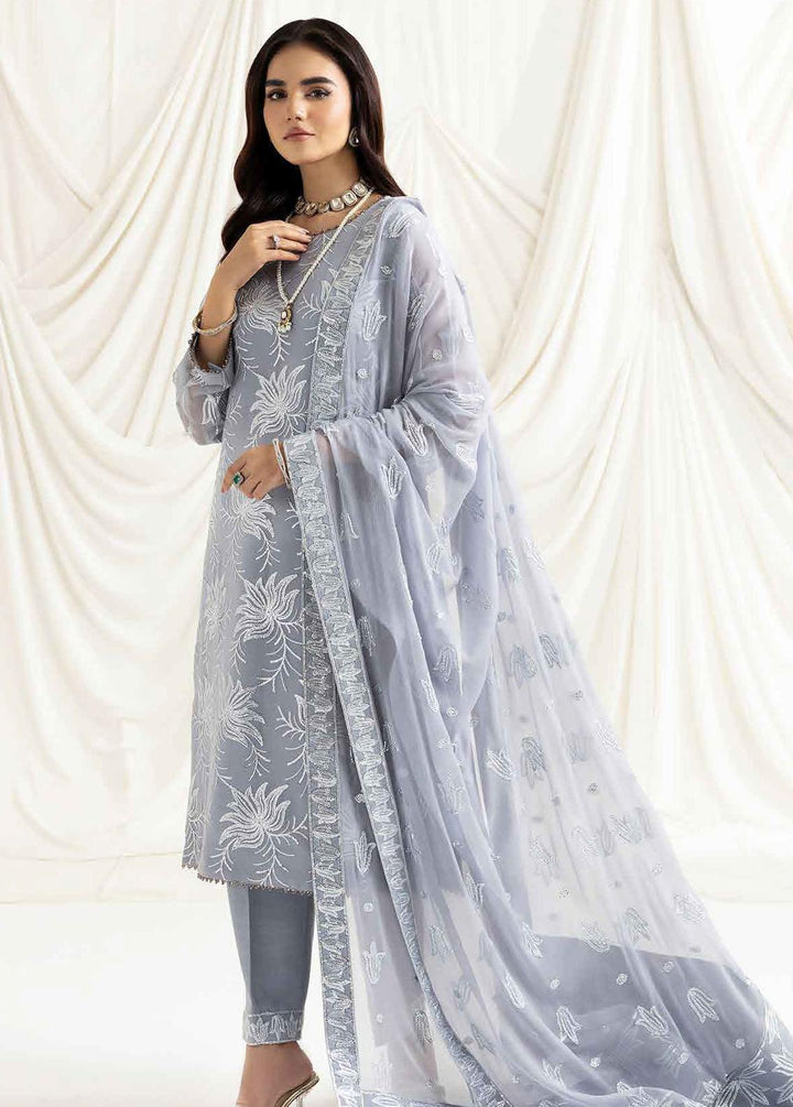 Dua By Alizeh Fashion Embroidered Chiffon Suits Unstitched 3 Piece AFB23-DU2 D-05B Elnaz - Festive Collection