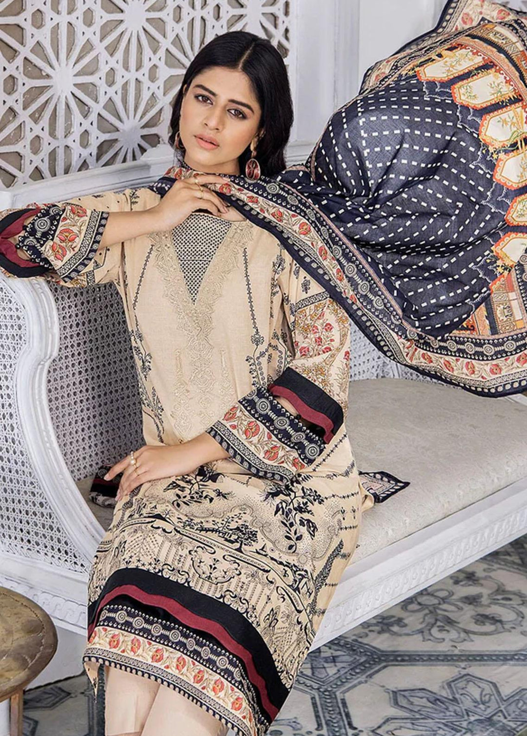 Dur-e-Adan By Khas Embroidered Lawn Suits Unstitched 3 Piece KHS23DA KL-1698 IFFAH - Summer Collection