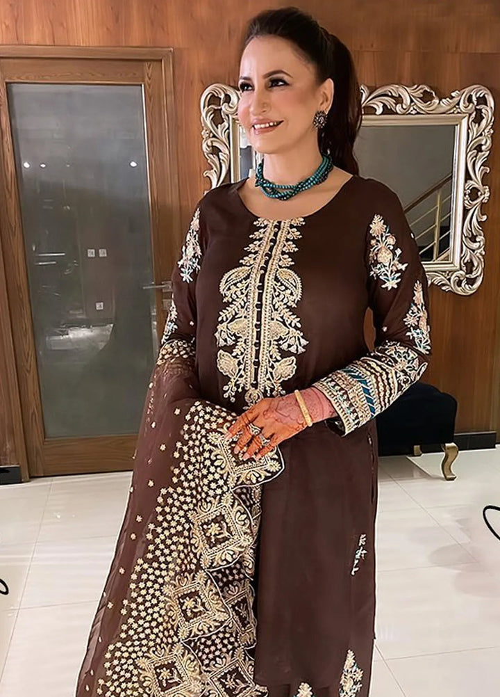 Durnaz By Sahane Embroidered Raw Silk Suits Unstitched 3 Piece SNE23DR BR-1203 Sonaar - Formal Collection