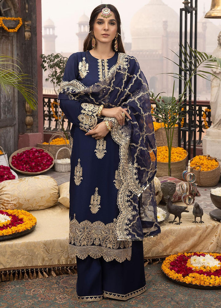 Durnaz By Sahane Embroidered Raw Silk Suits Unstitched 3 Piece SNE23DR BR-1201 Afrozeh - Formal Collection