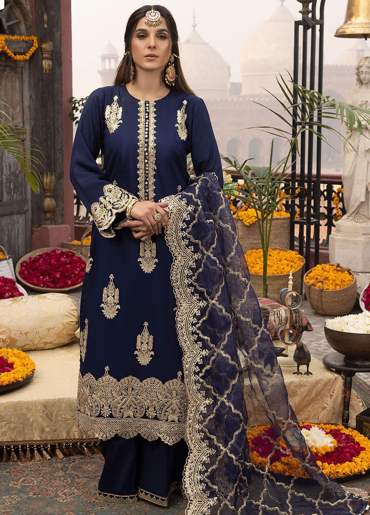 Durnaz By Sahane Embroidered Raw Silk Suits Unstitched 3 Piece SNE23DR BR-1201 Afrozeh - Formal Collection