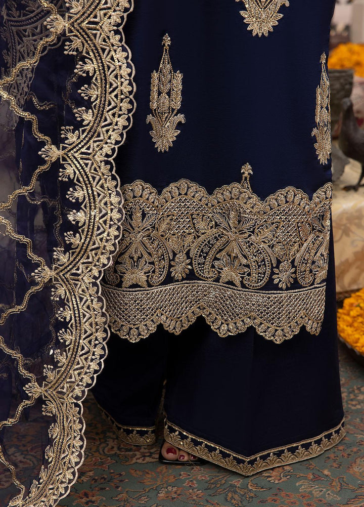 Durnaz By Sahane Embroidered Raw Silk Suits Unstitched 3 Piece SNE23DR BR-1201 Afrozeh - Formal Collection