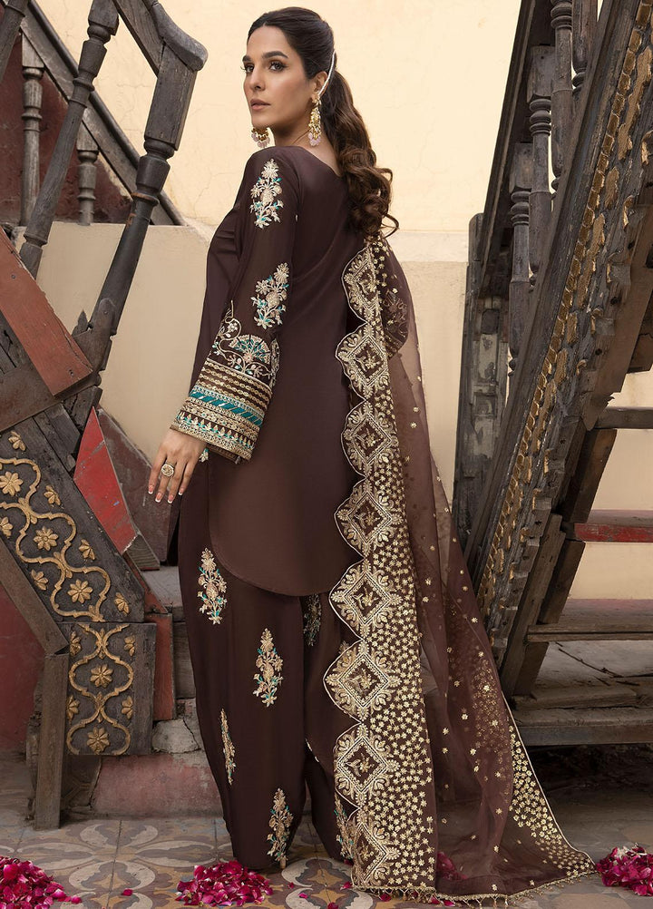 Durnaz By Sahane Embroidered Raw Silk Suits Unstitched 3 Piece SNE23DR BR-1203 Sonaar - Formal Collection