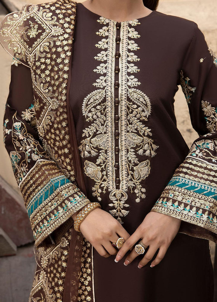 Durnaz By Sahane Embroidered Raw Silk Suits Unstitched 3 Piece SNE23DR BR-1203 Sonaar - Formal Collection