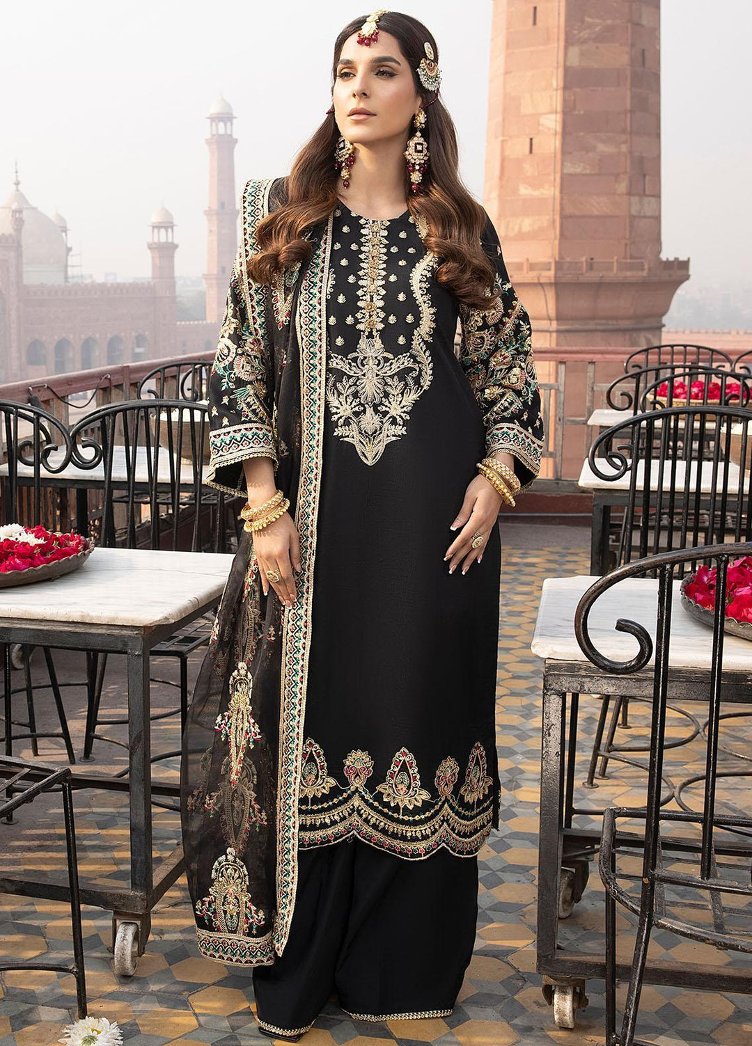 Durnaz By Sahane Embroidered Raw Silk Suits Unstitched 3 Piece SNE23DR BR-1204 Nayab - Formal Collection