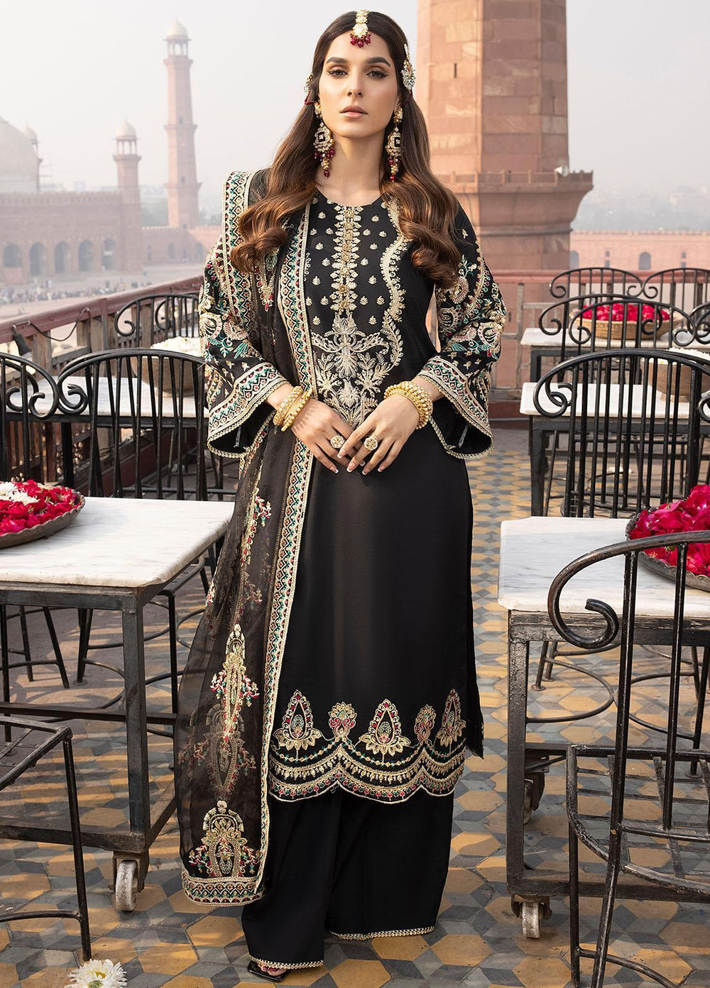 Durnaz By Sahane Embroidered Raw Silk Suits Unstitched 3 Piece SNE23DR BR-1204 Nayab - Formal Collection