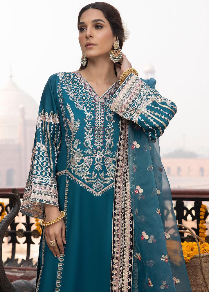 Durnaz By Sahane Embroidered Raw Silk Suits Unstitched 3 Piece SNE23DR BR-1205 Zephyr - Formal Collection