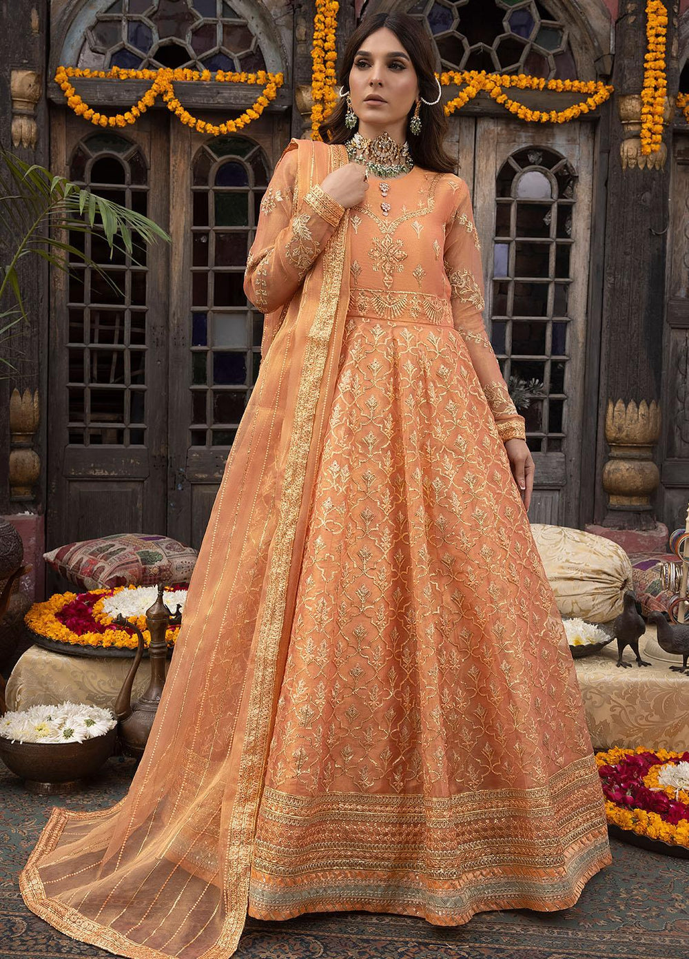 Durnaz By Sahane Embroidered Missouri Suits Unstitched 3 Piece SNE23DR BR-1208 Zeenat - Formal Collection
