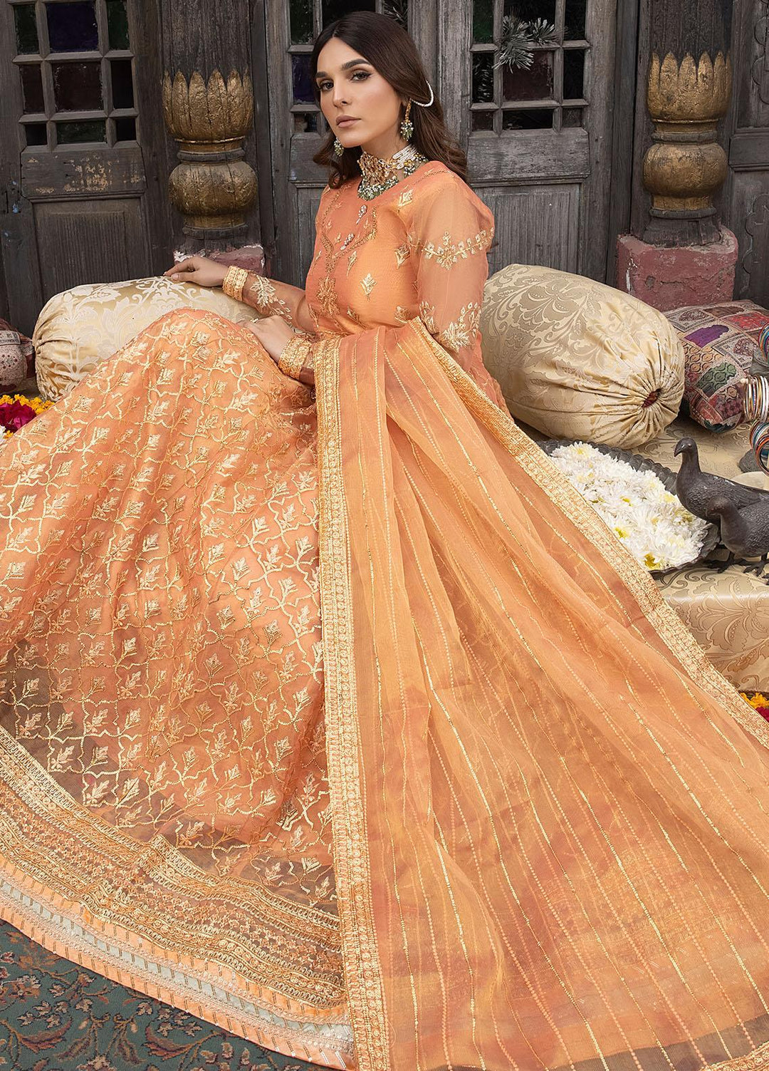 Durnaz By Sahane Embroidered Missouri Suits Unstitched 3 Piece SNE23DR BR-1208 Zeenat - Formal Collection