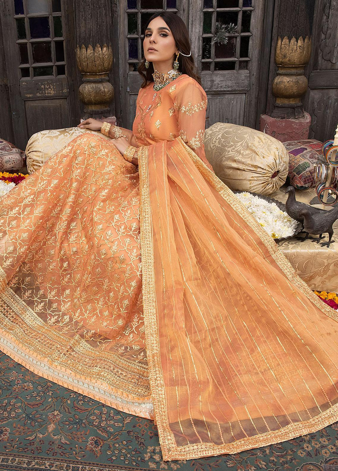 Durnaz By Sahane Embroidered Missouri Suits Unstitched 3 Piece SNE23DR BR-1208 Zeenat - Formal Collection