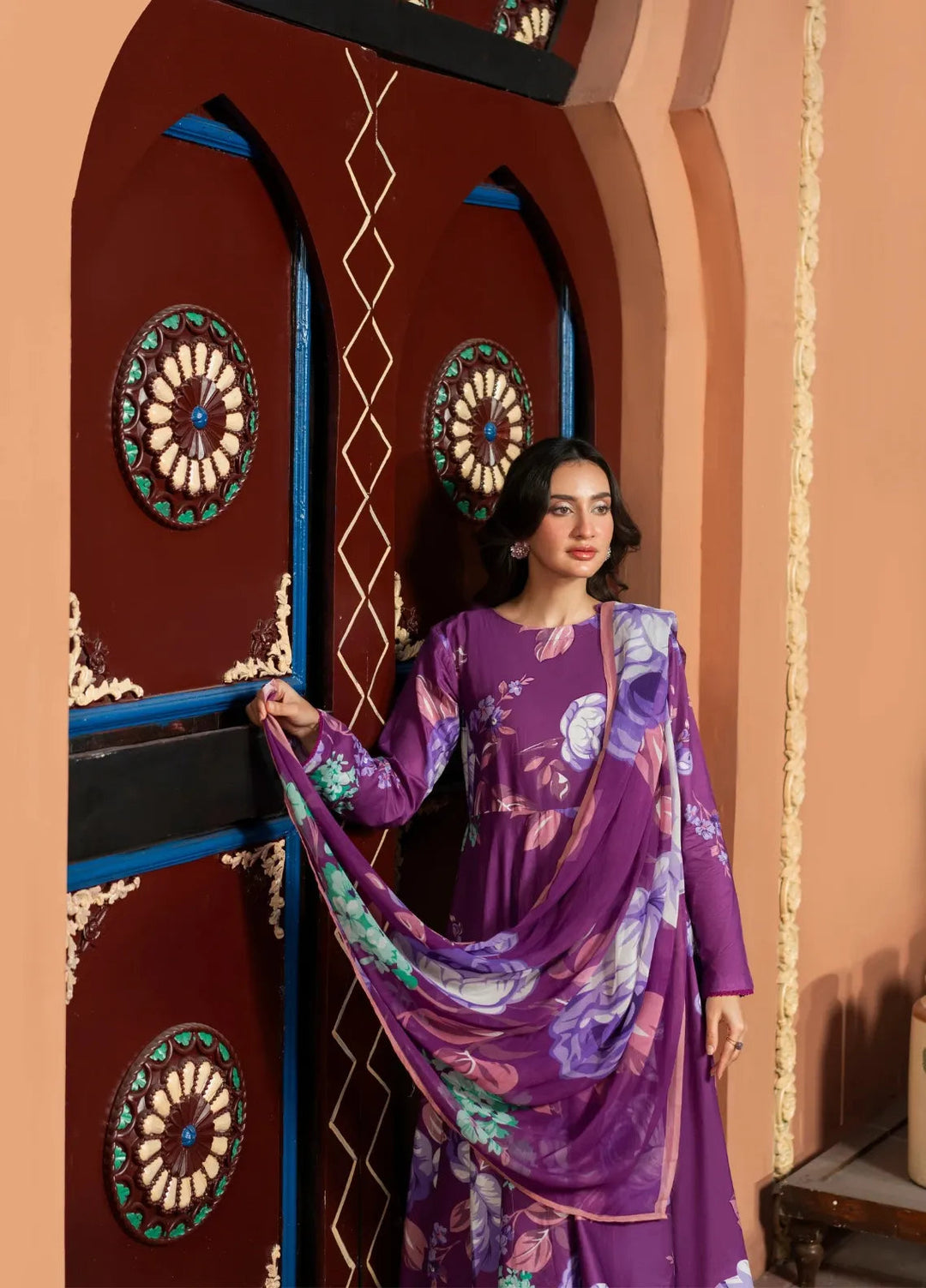 Dusky Delight by Feathers Pret Printed Lawn 3 Piece Suit Mehzal