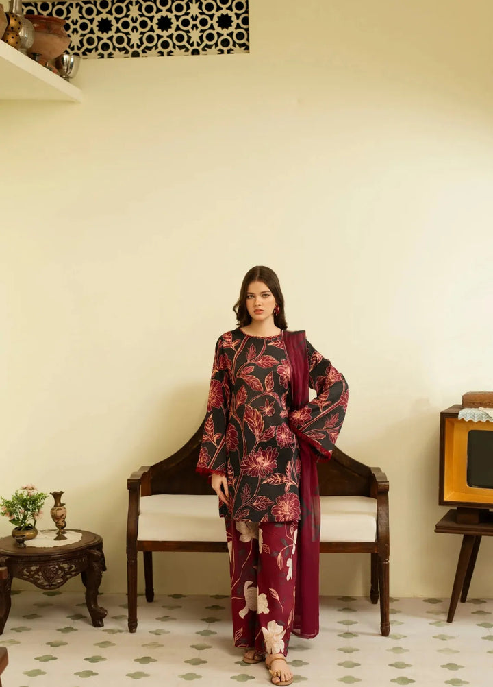 Dusky Delight by Feathers Pret Printed Lawn 3 Piece Suit Saphira