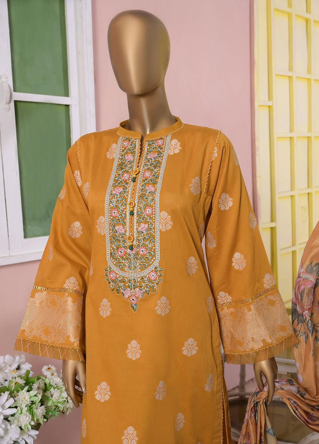 Dynasty by HZ Textiles Embroidered Jacquard Cotton Suits Unstitched 3 Piece HZ22DNT DJM-02 - Festive Collection