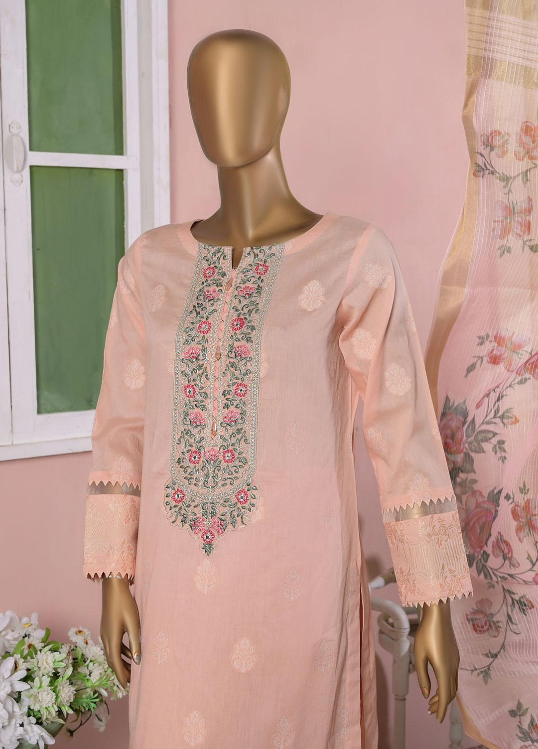 Dynasty by HZ Textiles Embroidered Jacquard Cotton Suits Unstitched 3 Piece HZ22DNT DJM-05 - Festive Collection