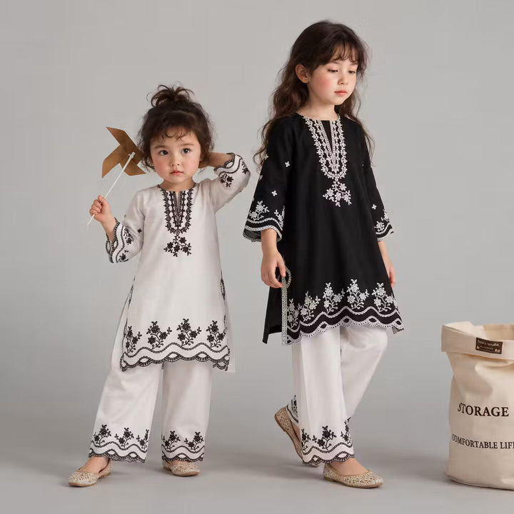 Fresh Birds Kids RTW Embroidered Lawn 2 Piece Suit Elira-FB-12 - Casual Collection