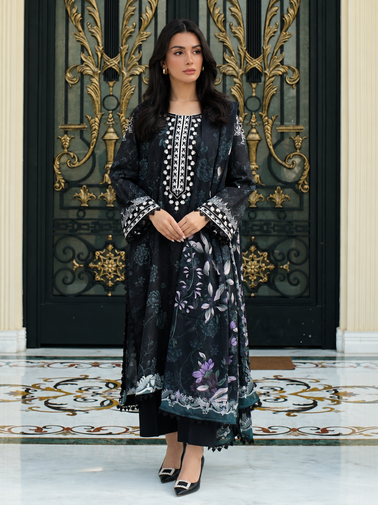 Zyna Unstitched Printed Lawn 3 Piece Suit ZY26ULP Riva - Casual Collection