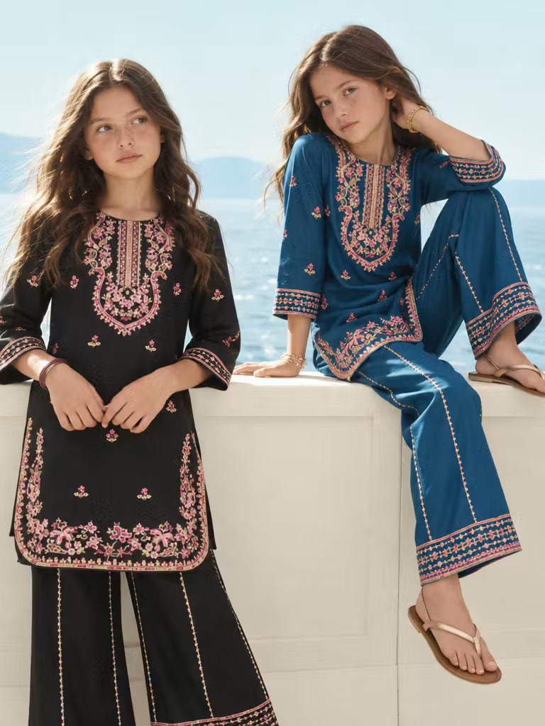 Fresh Birds Kids RTW Embroidered Lawn 2 Piece Suit Rivaan-FB-02 - Casual Collection