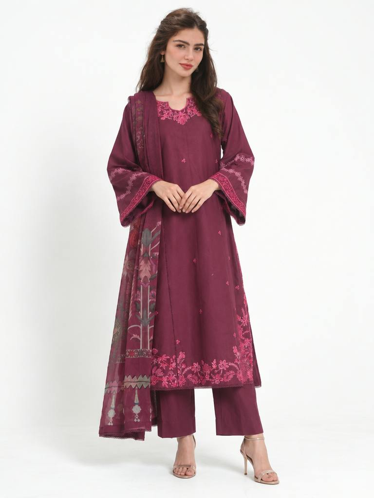 Zyna Unstitched Embroidered Lawn 3 Piece Suit ZY26ULS Ivara - Summer Collection