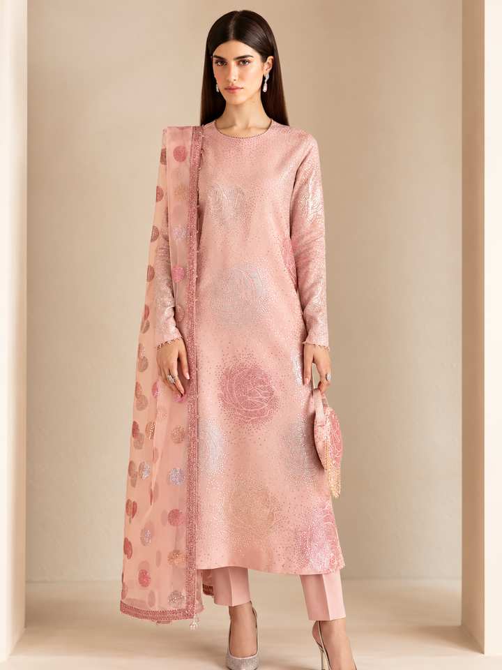 Jazmin Unstitched Embroidered Raw Silk 3 Piece Suit UR-7032 Festive Collection