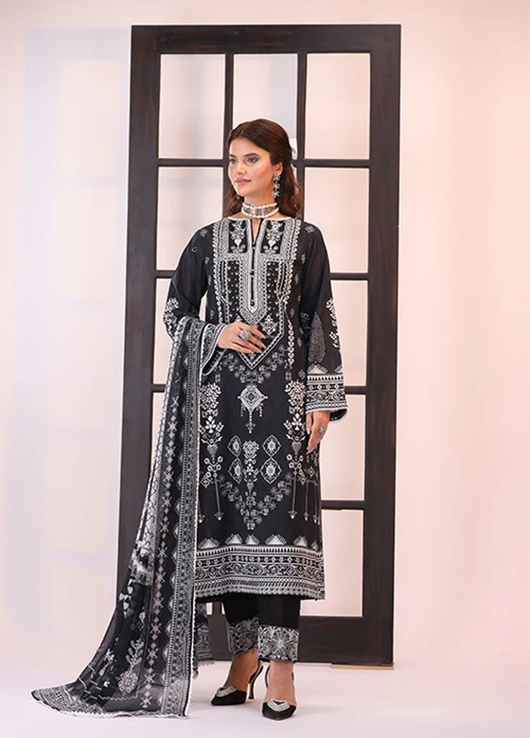 La Elise Women Unstitched Embroidered Lawn 3 Piece Suit 0001209 Zara - Festive Collection