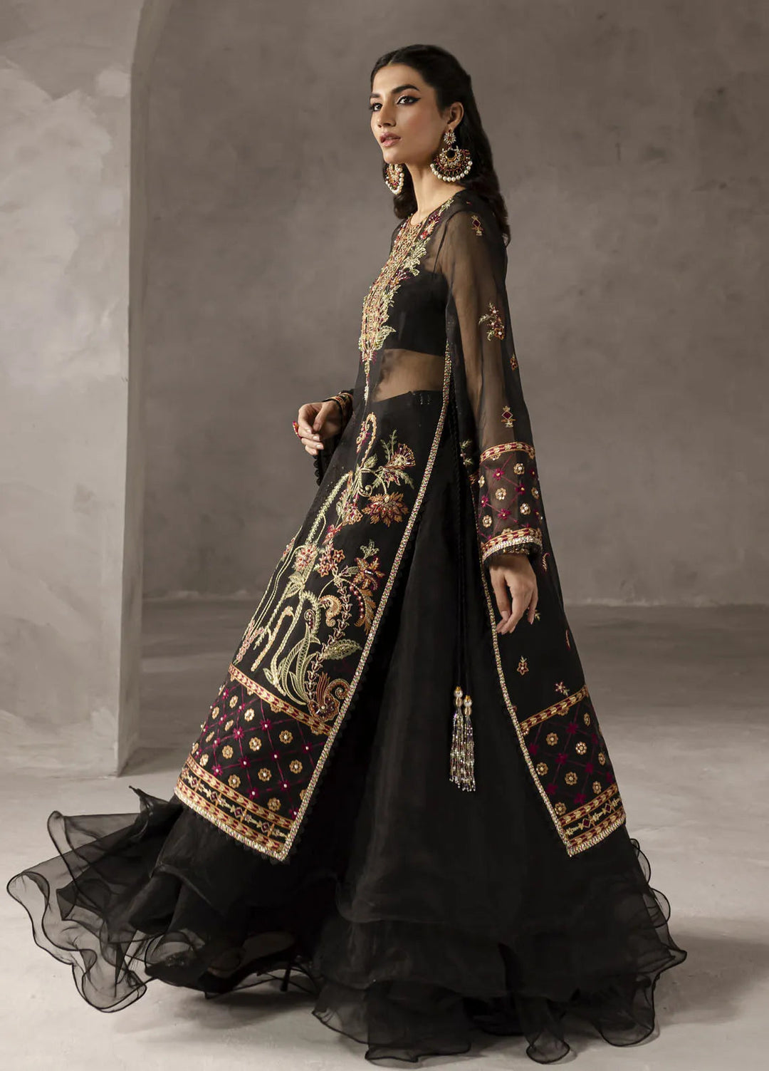 Eblouir by Imran Ramzan Embroidered Organza Suits Unstitched 3 Piece IR25EB Fleurs de Minuit - Festive Collection