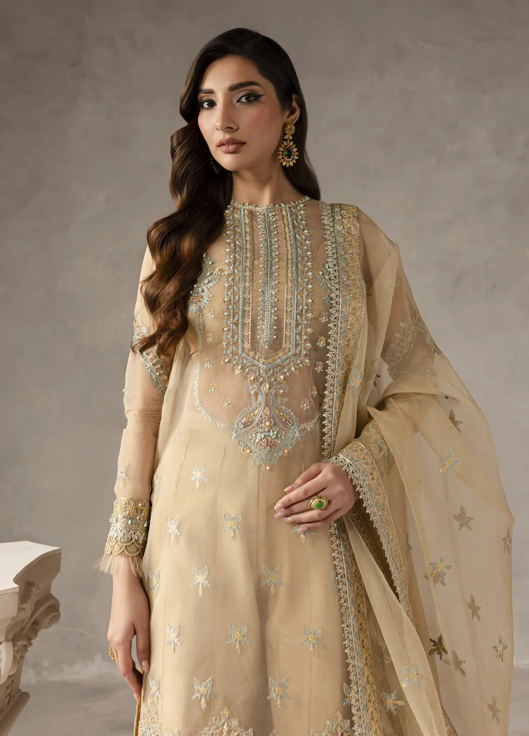 Eblouir by Imran Ramzan Embroidered Organza Suits Unstitched 3 Piece IR25EB Soleil Etincelant - Festive Collection