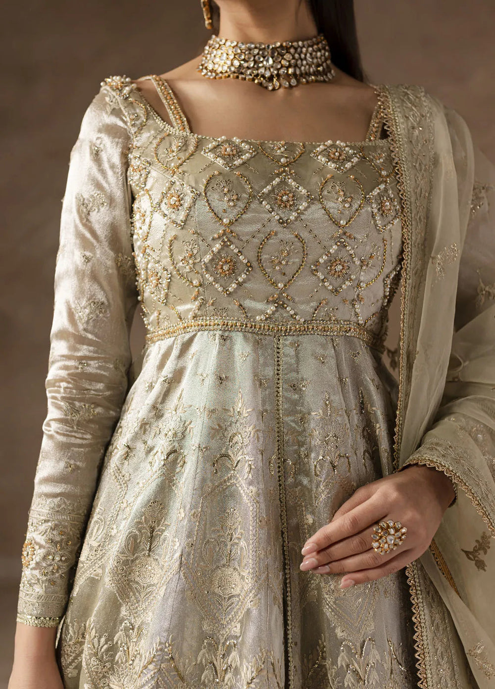 Eblouir by Imran Ramzan Embroidered Tissue Suits Unstitched 3 Piece IR25EB Eclat de Lune - Festive Collection
