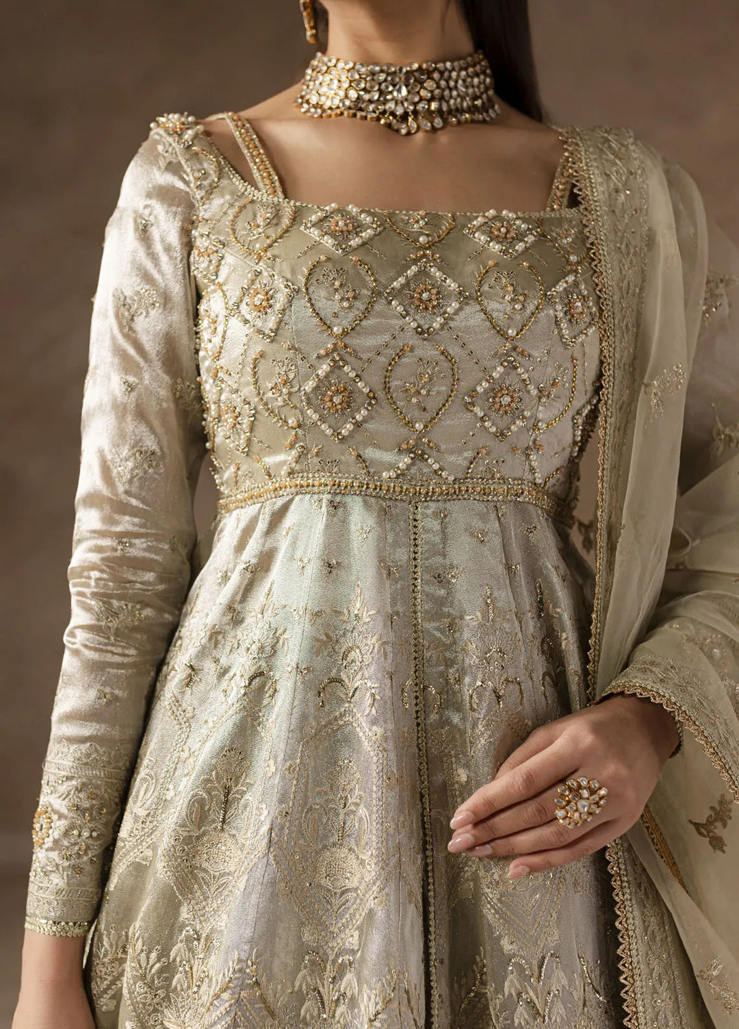 Eblouir by Imran Ramzan Embroidered Tissue Suits Unstitched 3 Piece IR25EB Eclat de Lune - Festive Collection