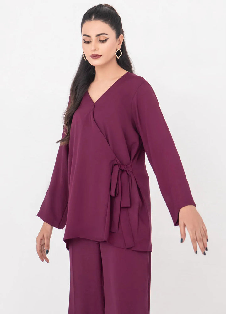 Eclipse by Slay Wear Pret Solid Tropical 2 Piece Suit Berry Wine