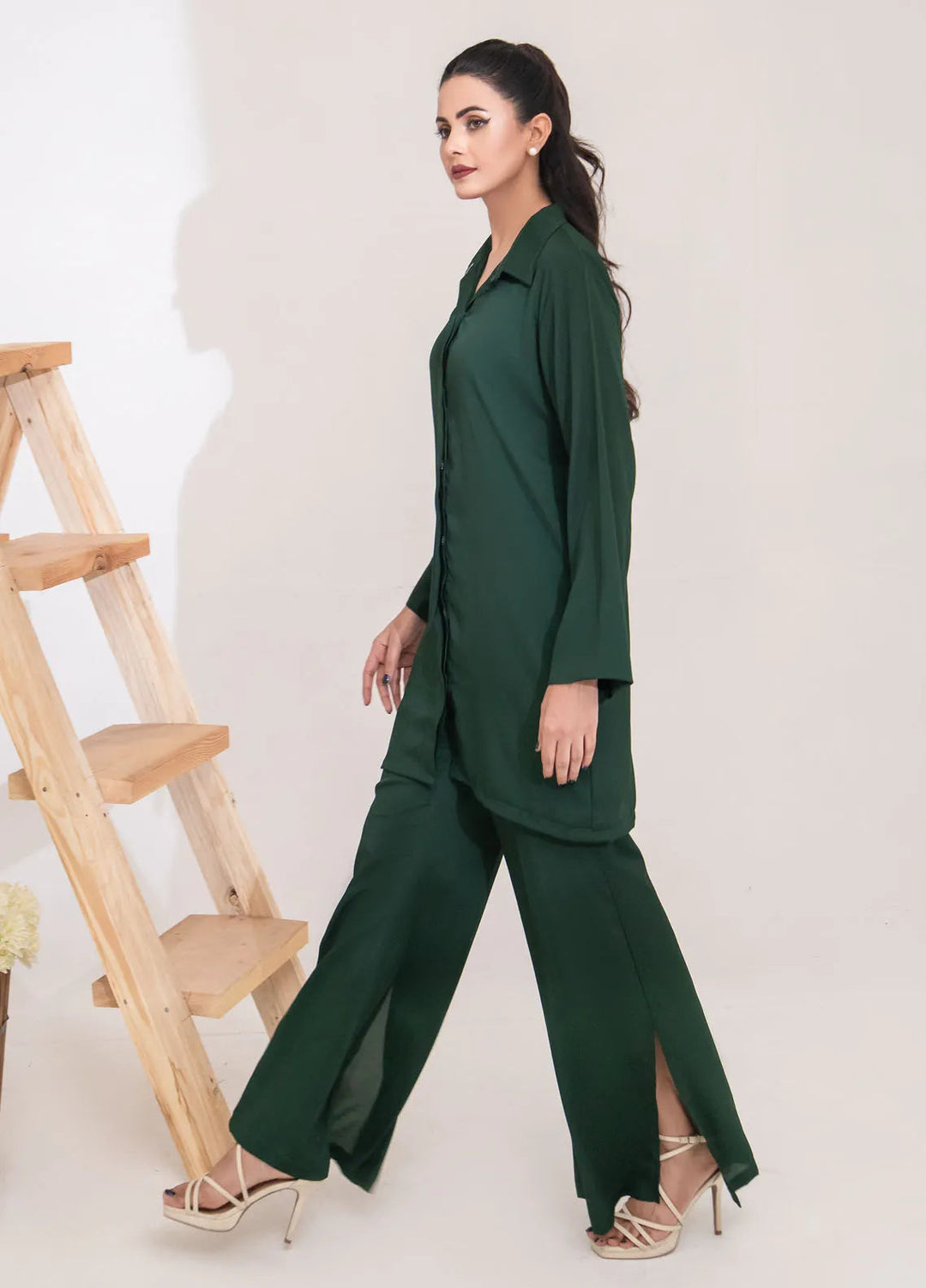 Eclipse by Slay Wear Pret Solid Tropical 2 Piece Suit Forest Luxe