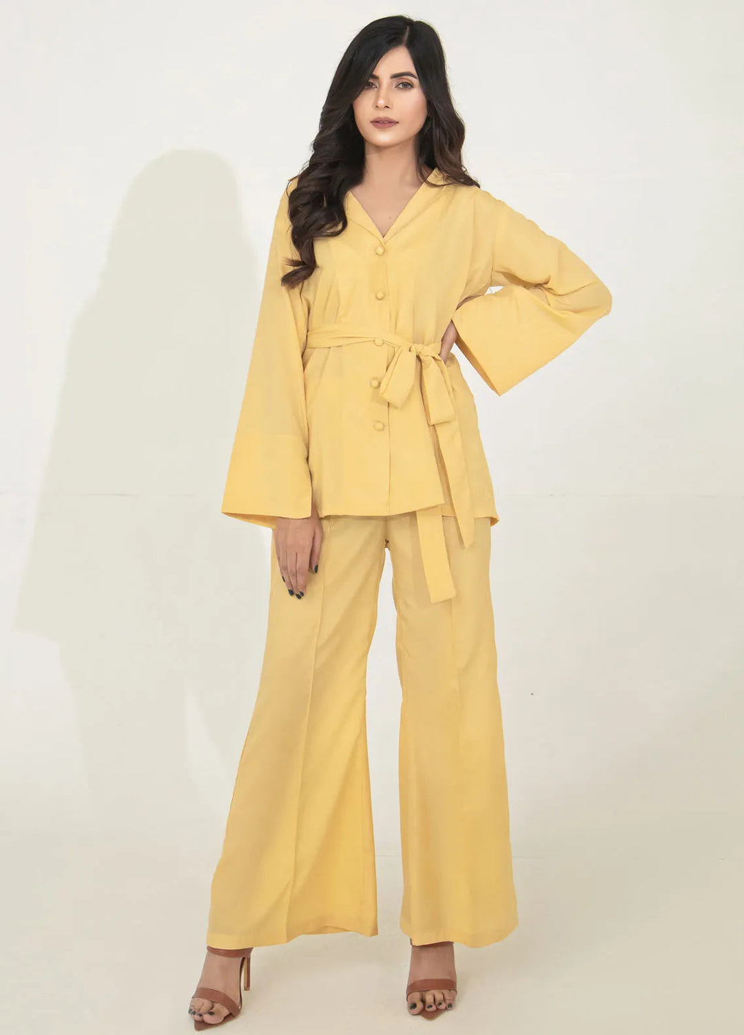 Eclipse by Slay Wear Pret Solid Tropical 2 Piece Suit Lemon Luxe