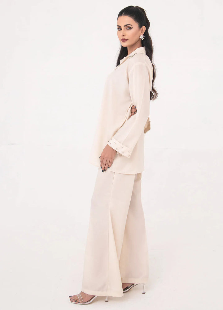 Eclipse by Slay Wear Pret Solid Tropical 2 Piece Suit Powdered Pearl