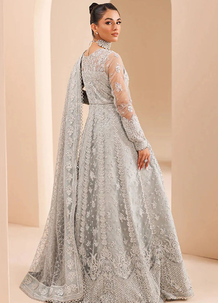 Edel by Saffron Embroidered Net Suit Unstitched 4 Piece SFR24E D-04 Silver Whisper - Formal Collection