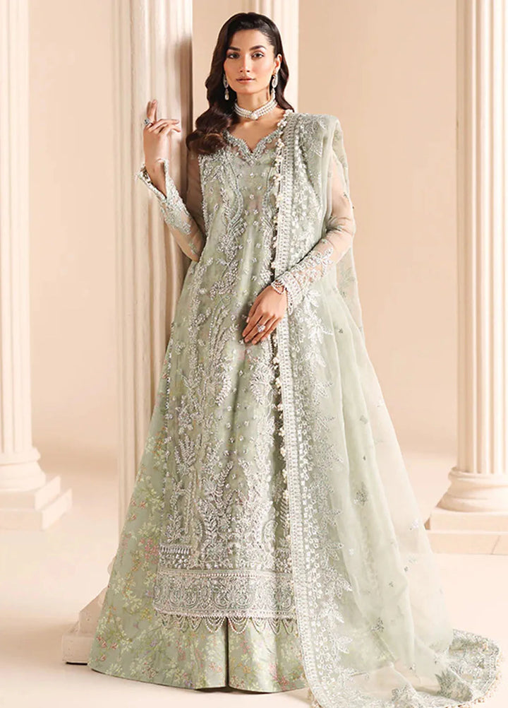 Edel by Saffron Embroidered Organza Suit Unstitched 3 Piece SFR24E D-06 Dune Grass - Formal Collection
