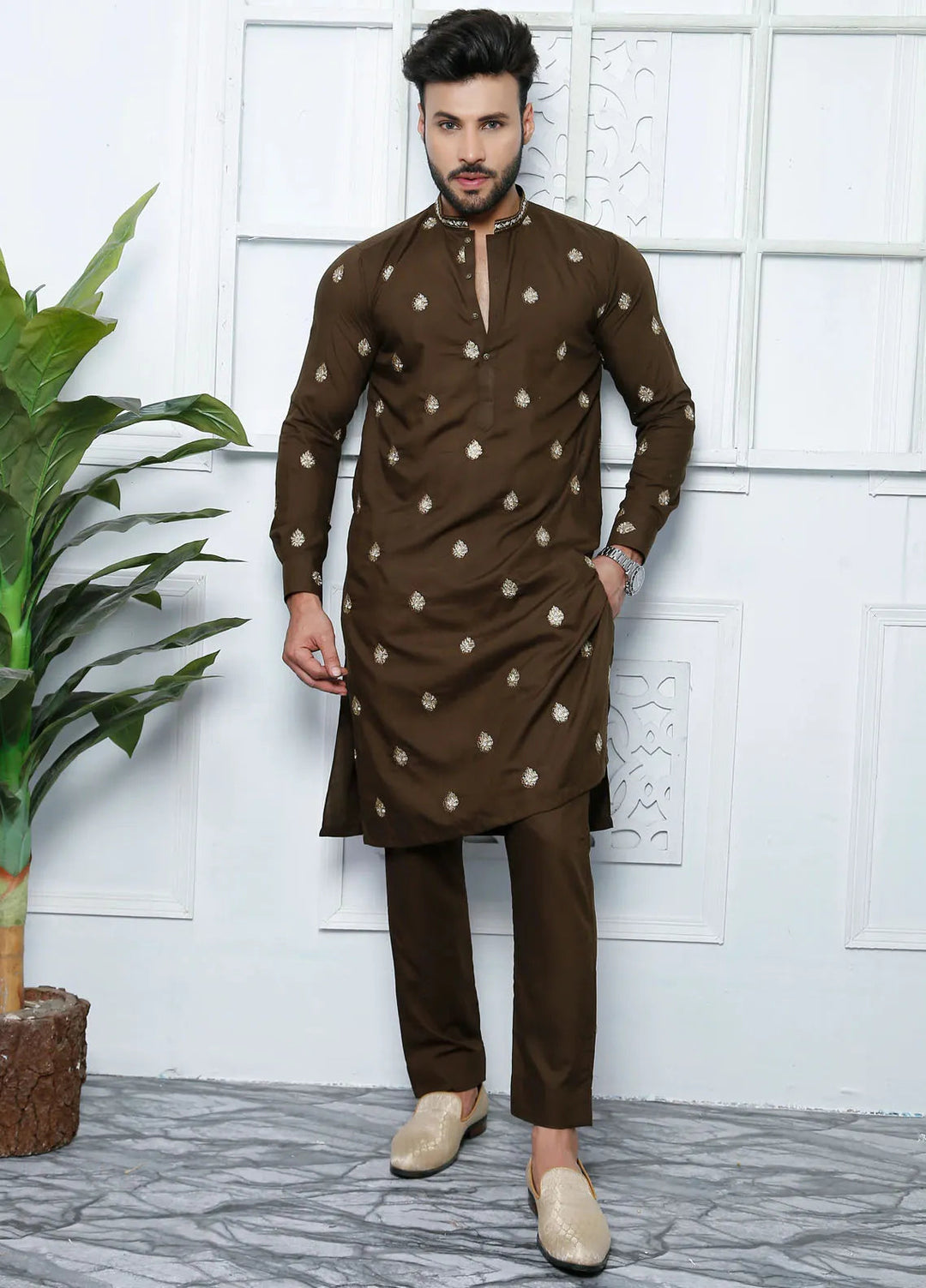 Edge Republic Embroidered Men Kurta Pajama - ER 508