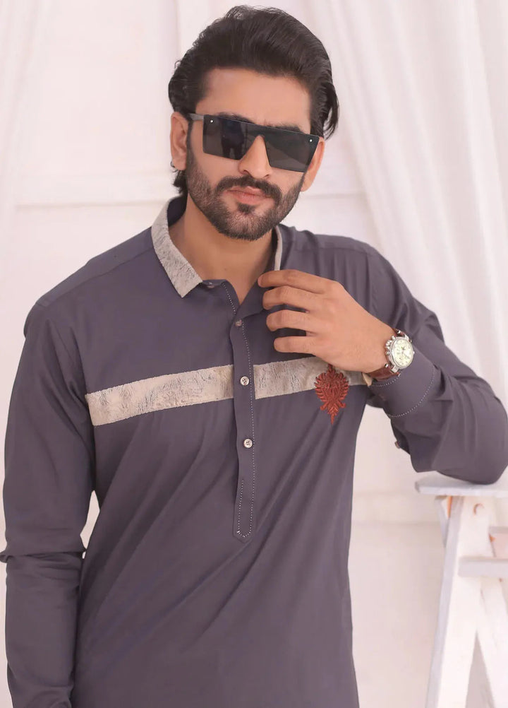 Edge Republic Fancy Men Kameez Shalwar - ER 687 Grey