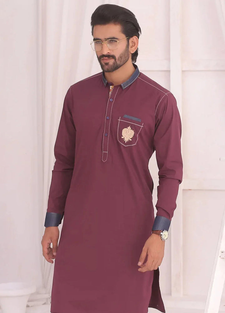 Edge Republic Fancy Men Kurta Pajama - ER 685 Maroon