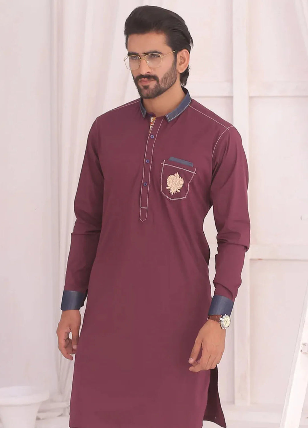 Edge Republic Fancy Men Kurta Pajama - ER 685 Maroon